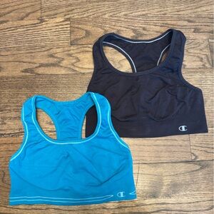 Champion Black and Blue Sports Bras, Medium